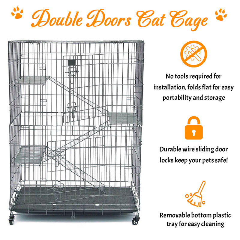 2/3/4-stupňová veľká vnútorná drôtová kovová klietka s kolesami 2/3/4-stupňová veľká vnútorná drôtová kovová klietka s kolesami