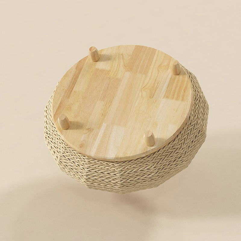 Ručne vyrábaný prírodný kraft papierový hniezdo tkané mačacie psie posteľ Ručne vyrábaný prírodný kraft papierový hniezdo tkané mačacie psie posteľ