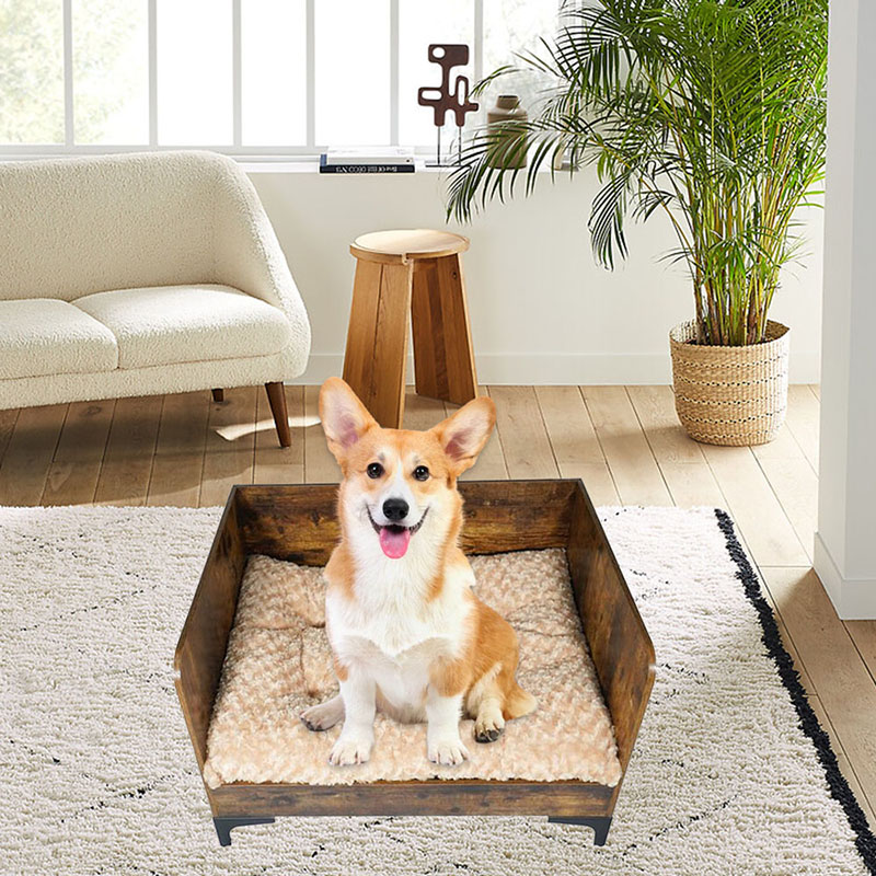 Moderné vnútorné drevené psie posteľ s rámom s rámom Moderné vnútorné drevené psie posteľ s rámom s rámom