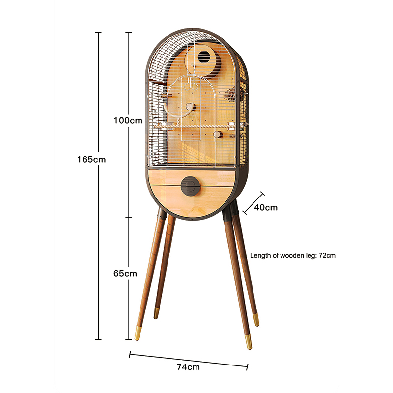 Prírodná oceľová drevená klietka pre vtáky Odnímateľné klietky Prírodná oceľová drevená klietka pre vtáky Odnímateľné klietky