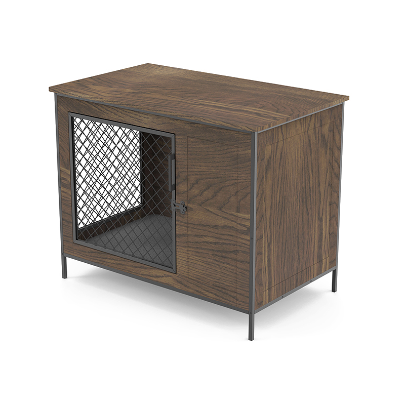 Vnútorná psa prepravky na koncový stôl drevený nábytok v štýle psie klietky Vnútorná psa prepravky na koncový stôl drevený nábytok v štýle psie klietky