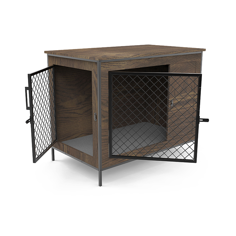 Vnútorná psa prepravky na koncový stôl drevený nábytok v štýle psie klietky Vnútorná psa prepravky na koncový stôl drevený nábytok v štýle psie klietky