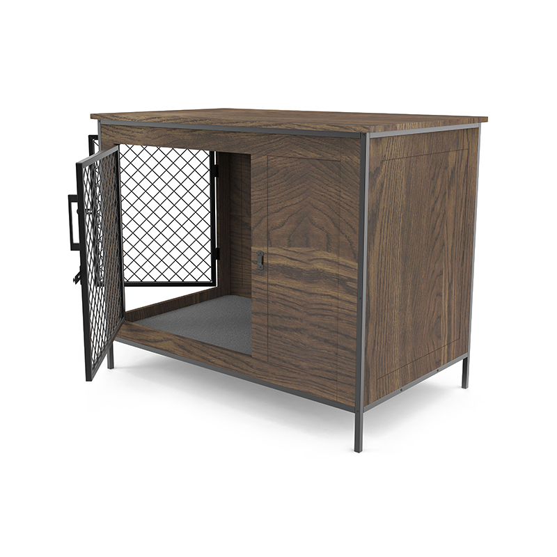 Vnútorná psa prepravky na koncový stôl drevený nábytok v štýle psie klietky Vnútorná psa prepravky na koncový stôl drevený nábytok v štýle psie klietky