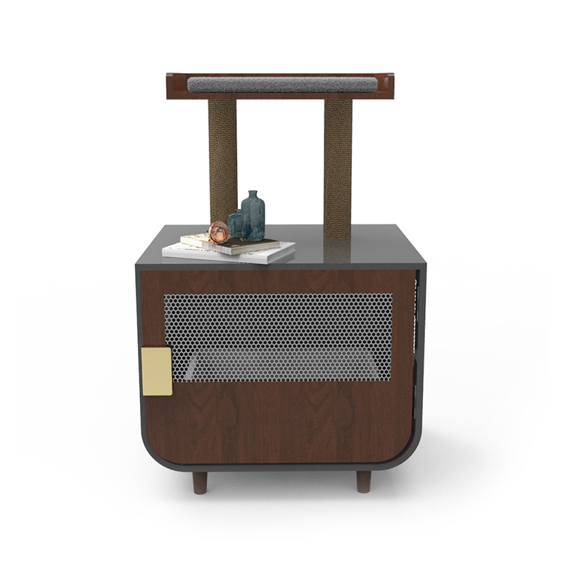 Drevená skrytá klietka na nábytok pre mačku s kabinetom s vrhou