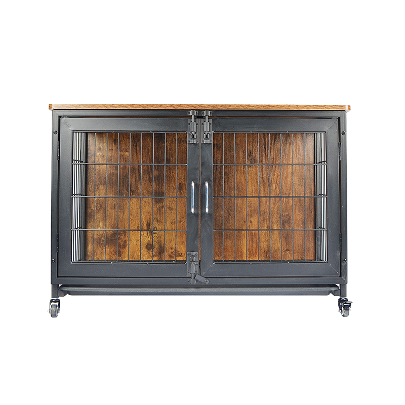 Drevené klietky pre psie v štýle nábytku s kolesami