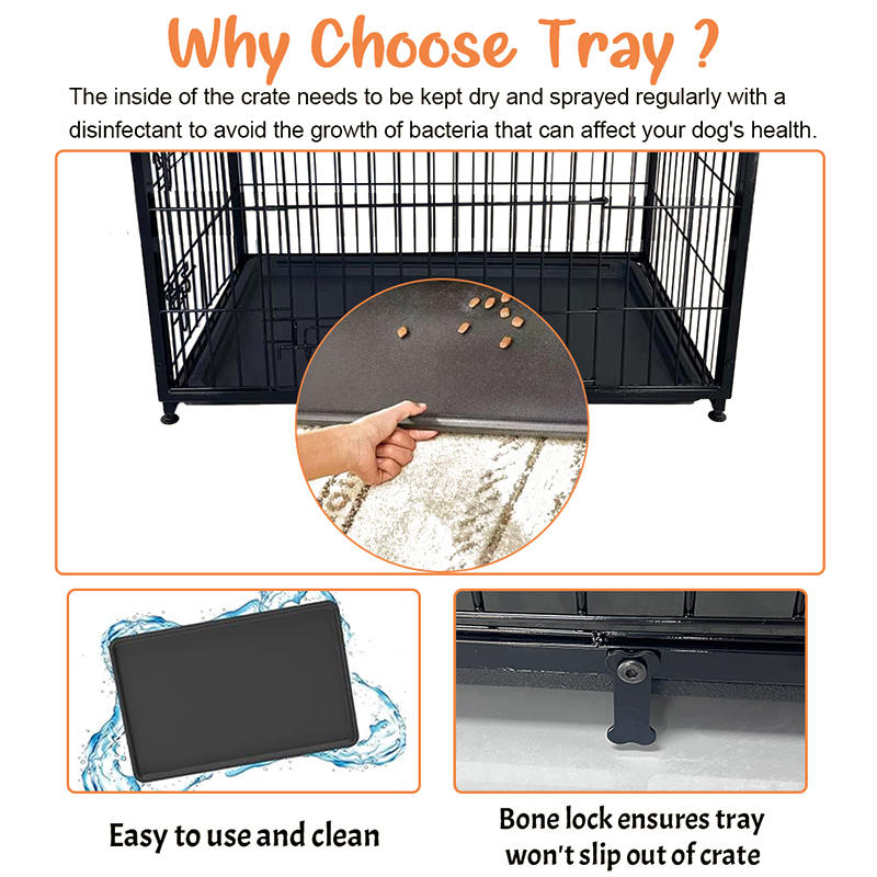 Veľká drevená nábytok pre psie klietky s odnímateľným podnosom Veľká drevená nábytok pre psie klietky s odnímateľným podnosom