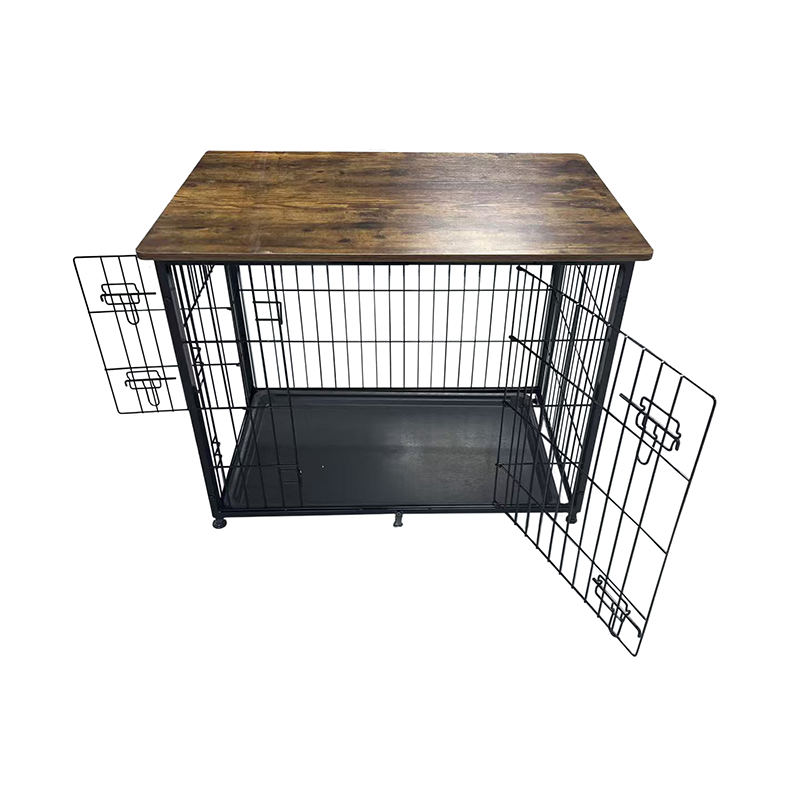 Veľká drevená nábytok pre psie klietky s odnímateľným podnosom Veľká drevená nábytok pre psie klietky s odnímateľným podnosom
