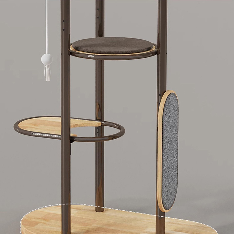 Podlaha až strop vysoký vnútorný gumový drevený mačkový strom veža s spiacim košom Podlaha až strop vysoký vnútorný gumový drevený mačkový strom veža s spiacim košom