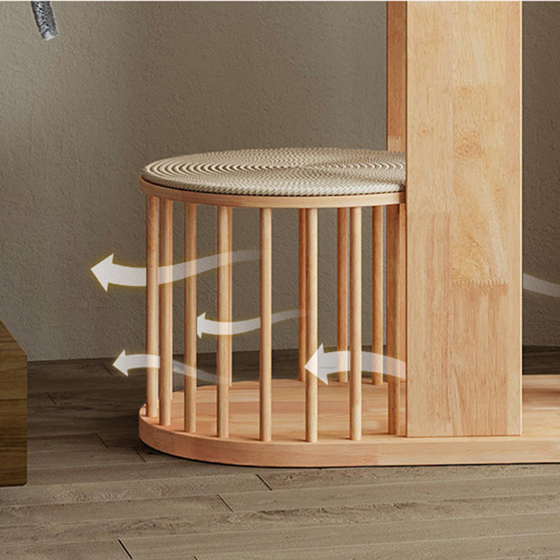 Viacúrovňový drevený vežový byt lezecký rám mačacieho stromu Viacúrovňový drevený vežový byt lezecký rám mačacieho stromu