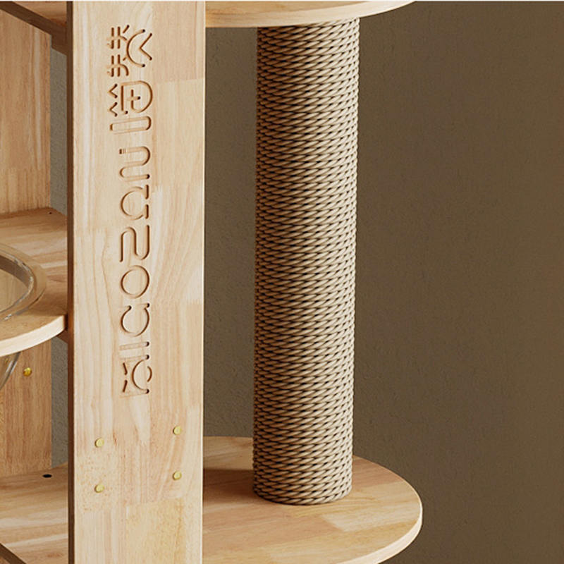 Viacúrovňový drevený vežový byt lezecký rám mačacieho stromu Viacúrovňový drevený vežový byt lezecký rám mačacieho stromu