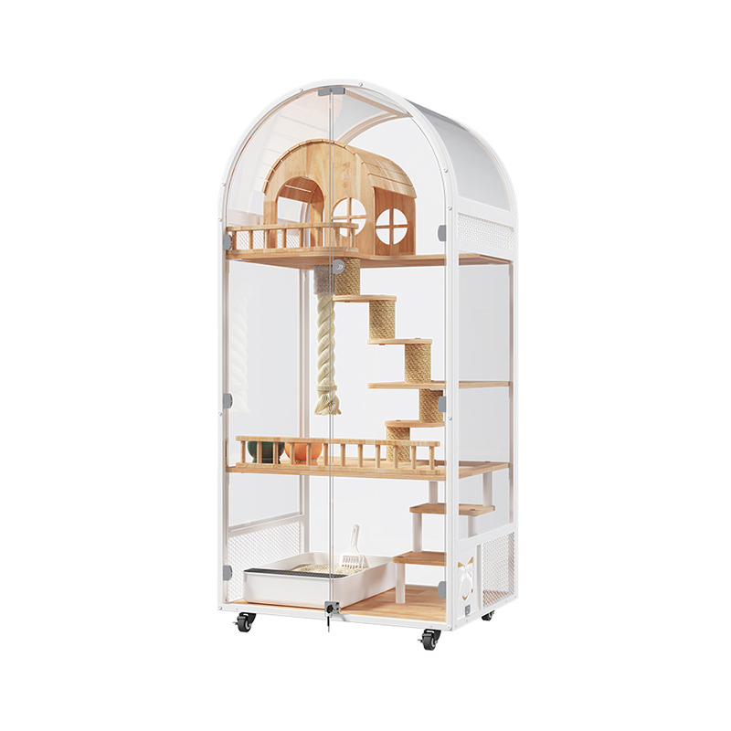 Vnútorná drevená mačka Hotel Panoramatic Villa Solid Cat Cage Corner