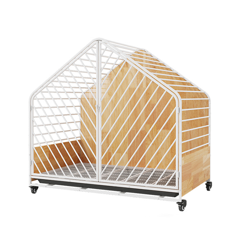 Veľká drevená oceľová vnútorná klietka pre psov